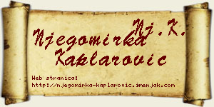 Njegomirka Kaplarović vizit kartica